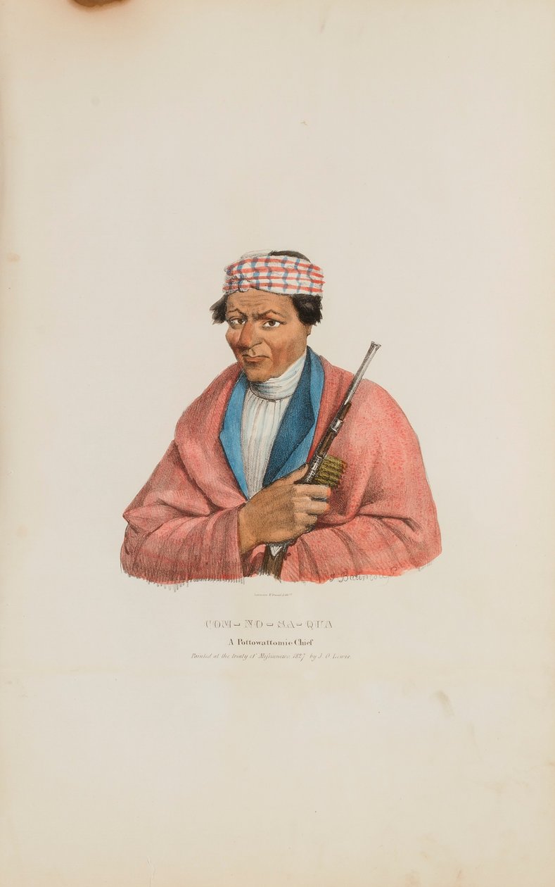CAN-NO-SA-QUA; A Pottowattomie Chief, az Aboriginal Portfólióból alkotó: James Otto Lewis