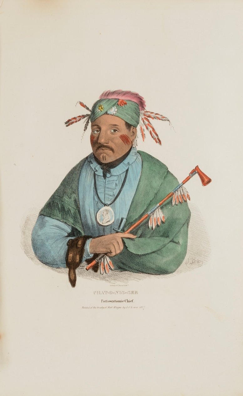 CHAT-O-MIS-SEE; Pottowattomie Chief, az Aboriginal Portfólióból alkotó: James Otto Lewis