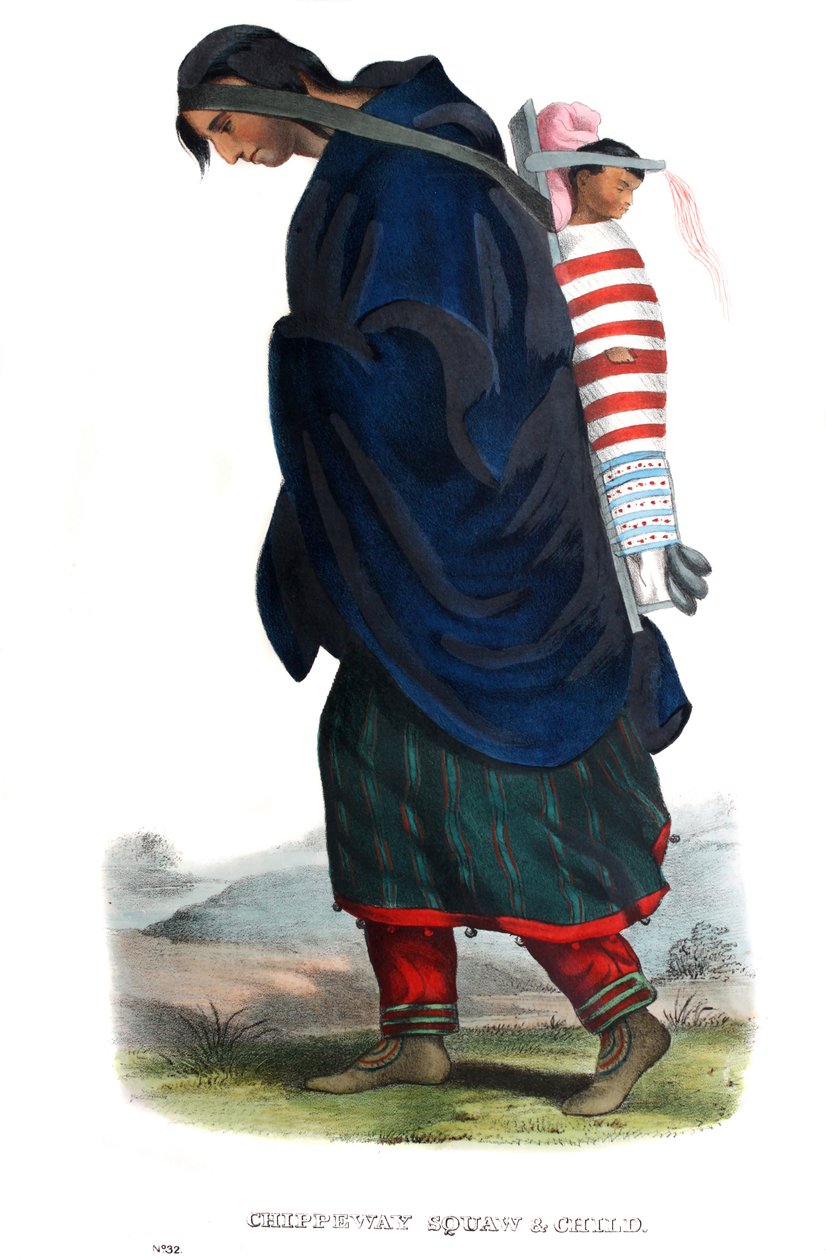 Chippeway (Ojibwe) nő és gyermek alkotó: James Otto Lewis