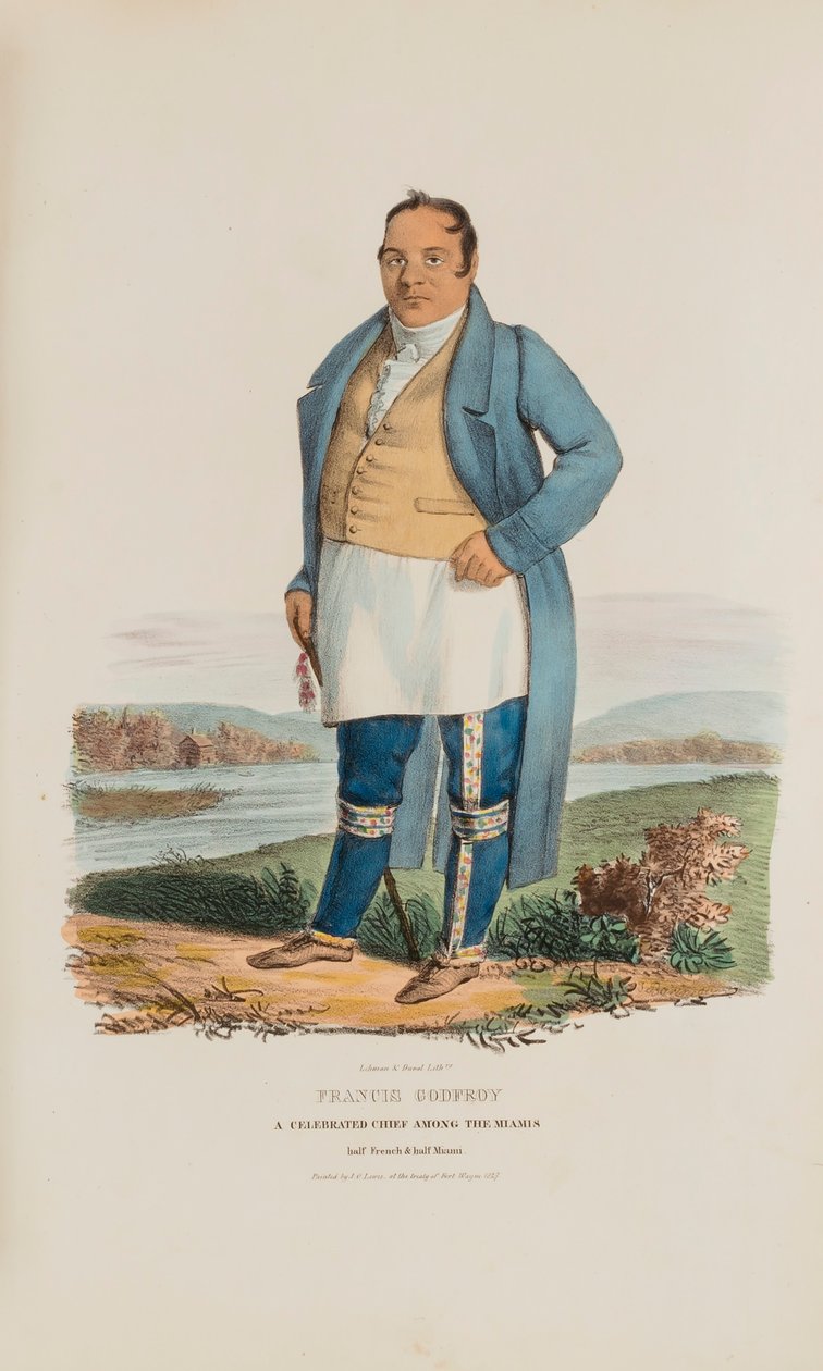 FRANCIS GODFROY; Egy ünnepelt főnök a miamiak között, a The Aboriginal Portfólióból alkotó: James Otto Lewis