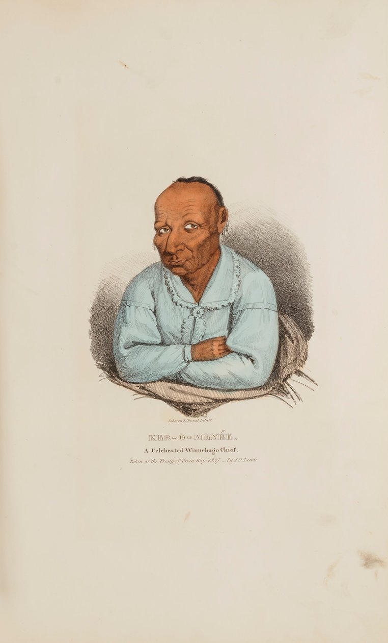 KER-O-MENEE; Egy ünnepelt winnebagói törzsfőnök, az Aboriginal Portfólióból alkotó: James Otto Lewis