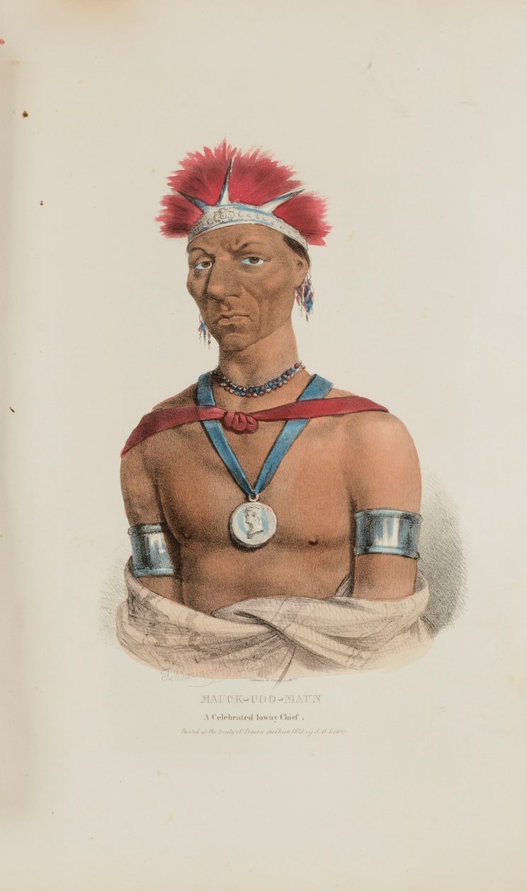 MAUCK-COOMAUN; Egy ünnepelt Ioway főnök, az Aboriginal Portfólióból alkotó: James Otto Lewis