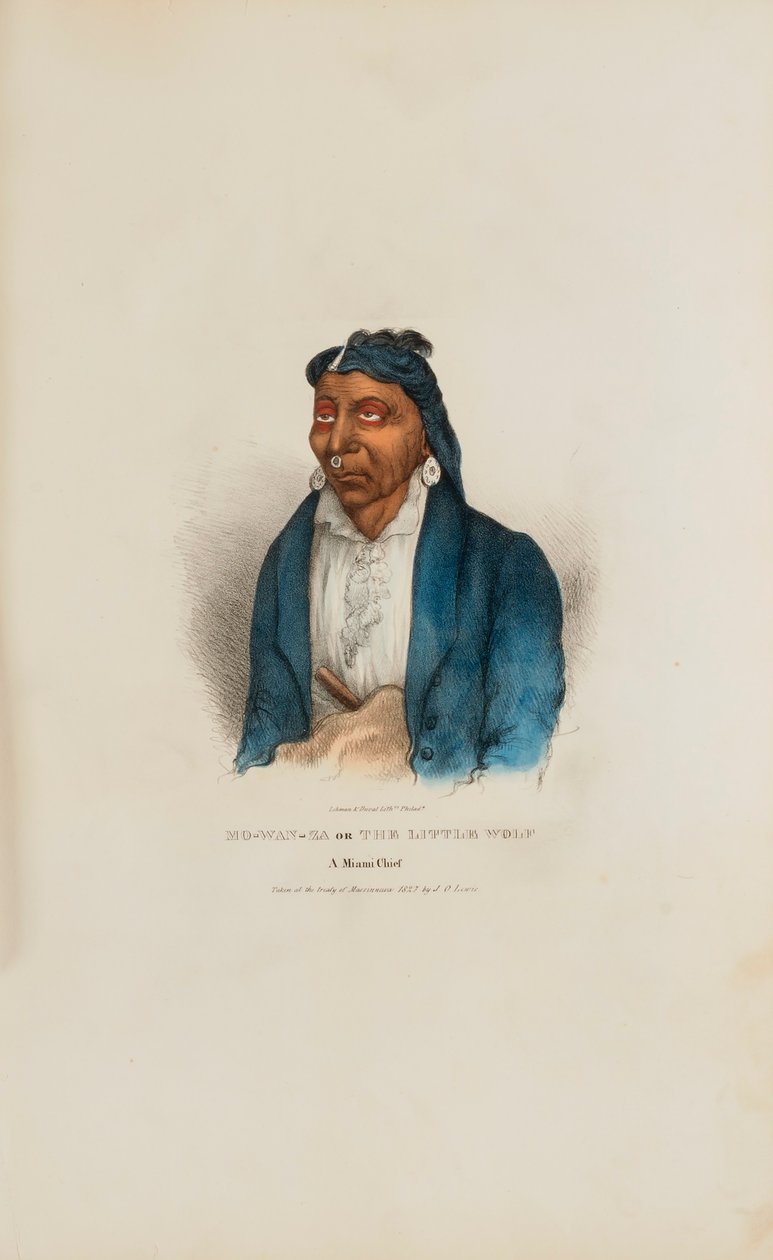 MO-WAN-ZA vagy a Kis Farkas; Egy miami törzsfőnök, az Aboriginal Portfólióból alkotó: James Otto Lewis