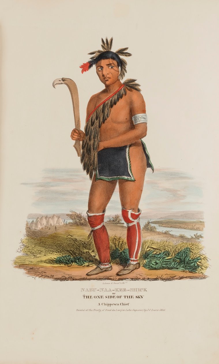 NABU-NAA-KEE-KEE-SHICK vagy Az ég egyik oldala, A Chippewa Chief, az Aboriginal Portfólióból alkotó: James Otto Lewis