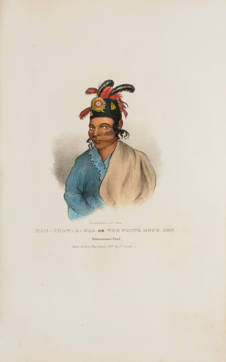 NAH-SHAW-A-GAA A Fehér Kutya fia, Pottawatomie főnök, az Aboriginal Portfólióból alkotó: James Otto Lewis
