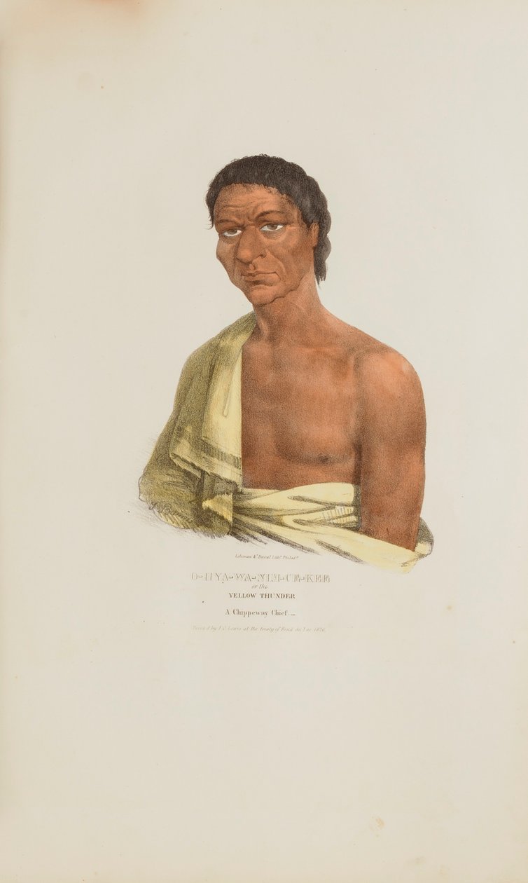 O-HYA-WA-NIM-CE-KEE vagy a Sárga Mennydörgés; A Chippeway főnök, az Aboriginal Portfólióból alkotó: James Otto Lewis