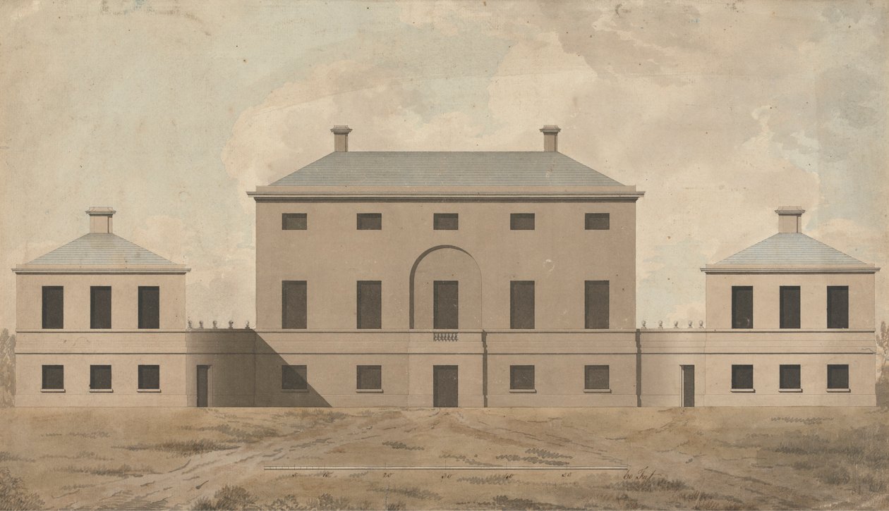 Shrubland Hall, Suffolk: Elevation alkotó: James Paine
