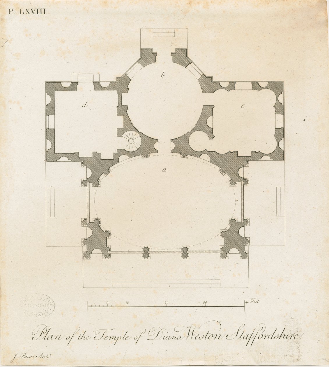 Weston-under-Lizard – Diana temploma: metszet, nd [c 1765-1770] (nyomtatás) alkotó: James Paine