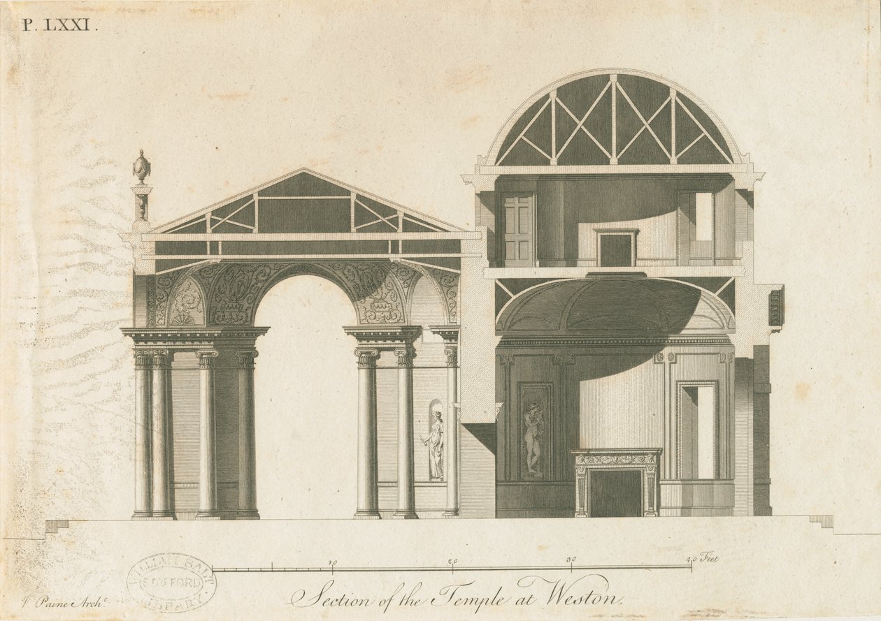 Weston-under-Lizard – Diana temploma: metszet, nd [c 1765-1770] alkotó: James Paine