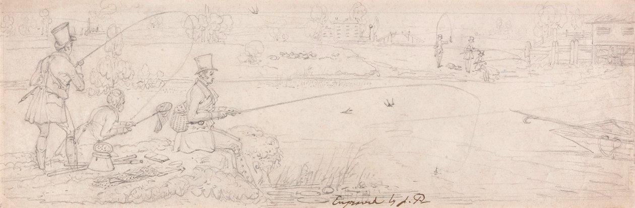 Bottom Fishing a Totten Mill közelében (grafit papíron) alkotó: James Pollard