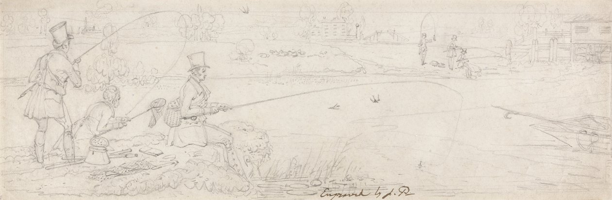 Bottom Fishing a Totten Mill közelében (grafit papíron) alkotó: James Pollard