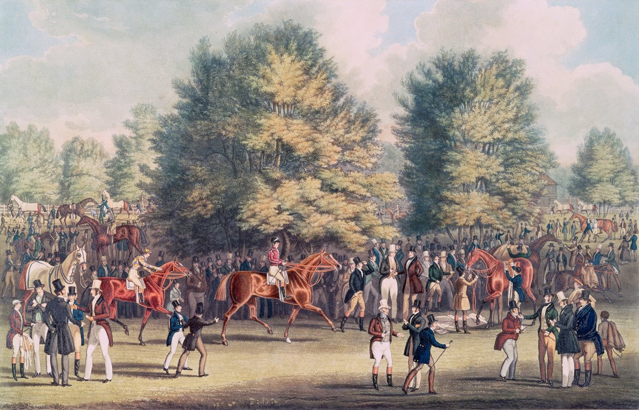 Epsom, Saddling in the Warren alkotó: James Pollard