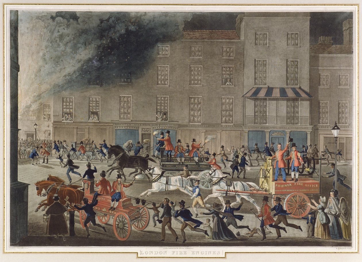 London Fire Engines, 1830 körül alkotó: James Pollard