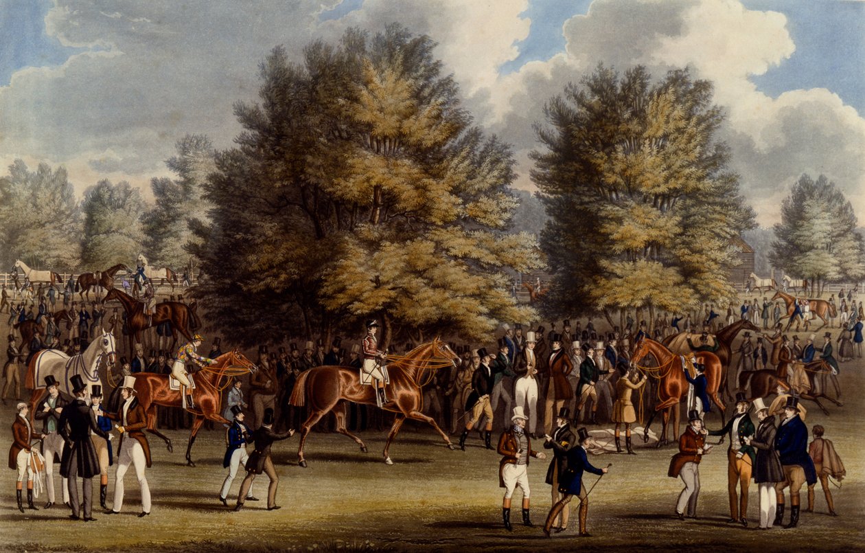Nyereg a Warrenben, Charles Hunt nyomat, 1836 (akvatinta) alkotó: James Pollard