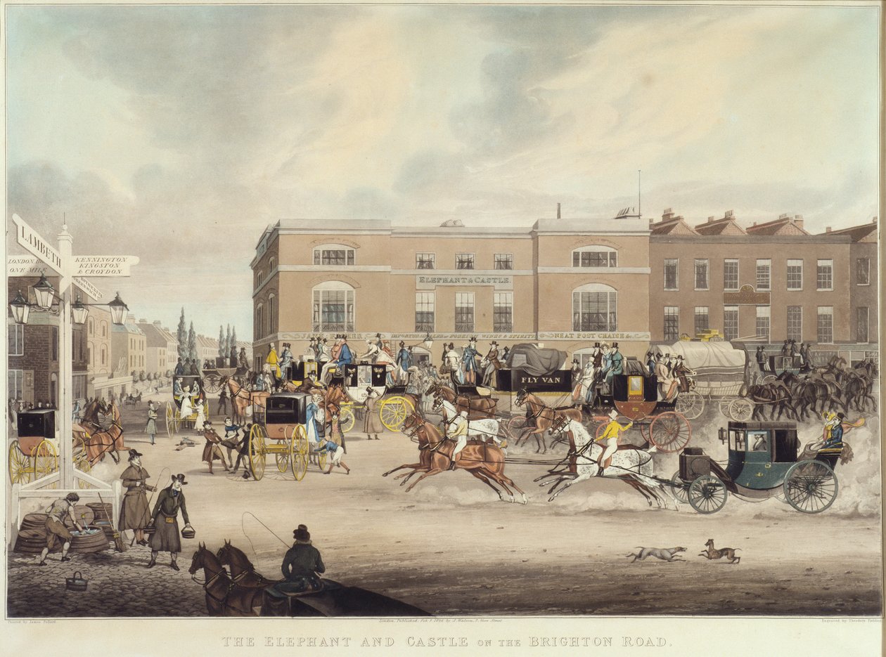 Az elefánt és a kastély a Brighton Roadon alkotó: James Pollard