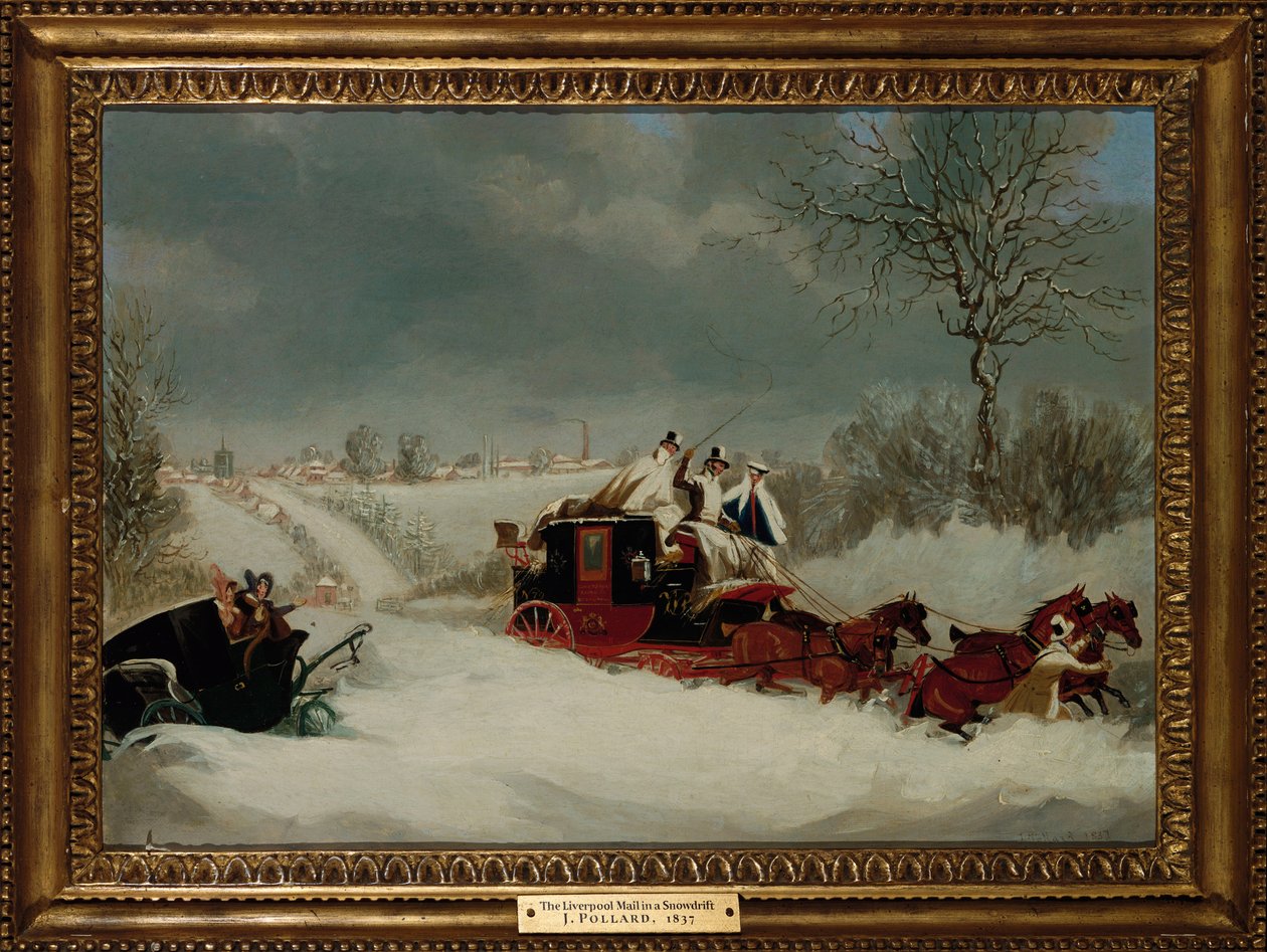 A Liverpool Mail egy hóviharban St. Albans közelében, 1837 alkotó: James Pollard