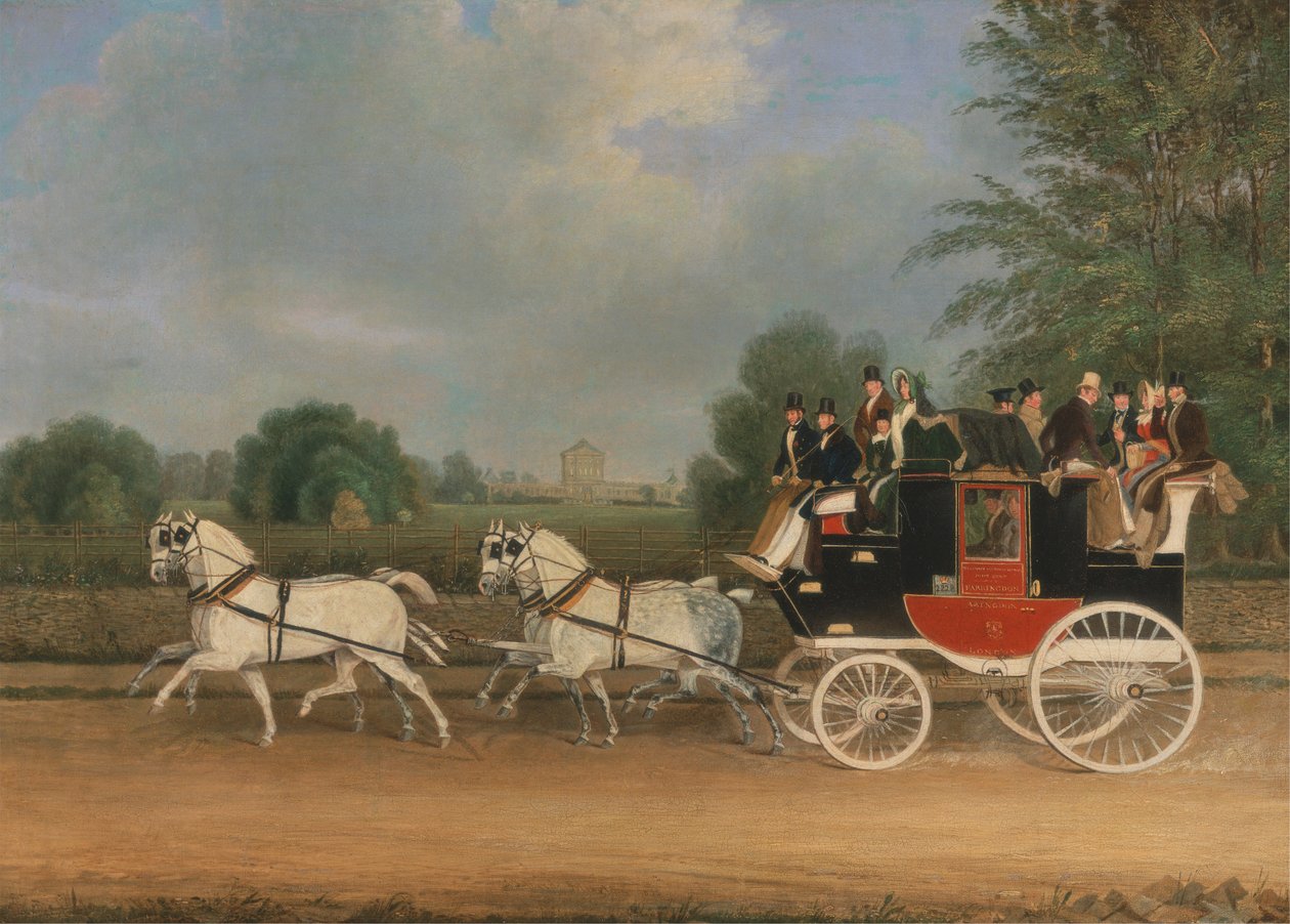 A London-Faringdon Coach elhaladt a berkshire-i Buckland House mellett alkotó: James Pollard