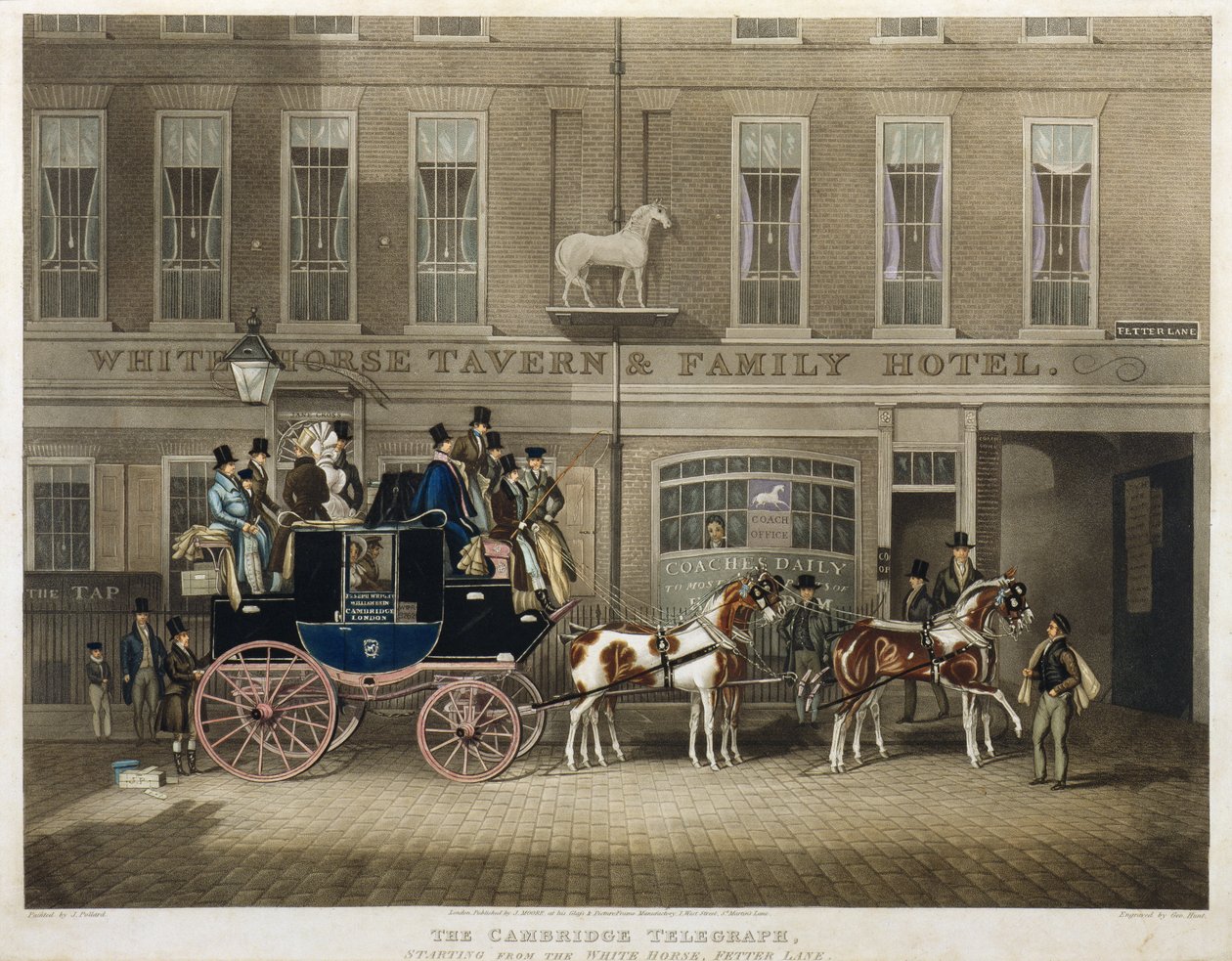 "The Cambridge Teelgraph", White Horse, Fetter Lane, London alkotó: James Pollard