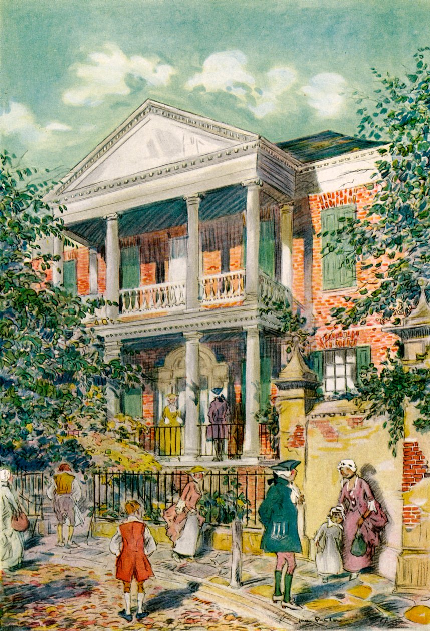 Pringle House, Charleston, Dél-Karolina, USA, 18. század, 1921. alkotó: James Preston
