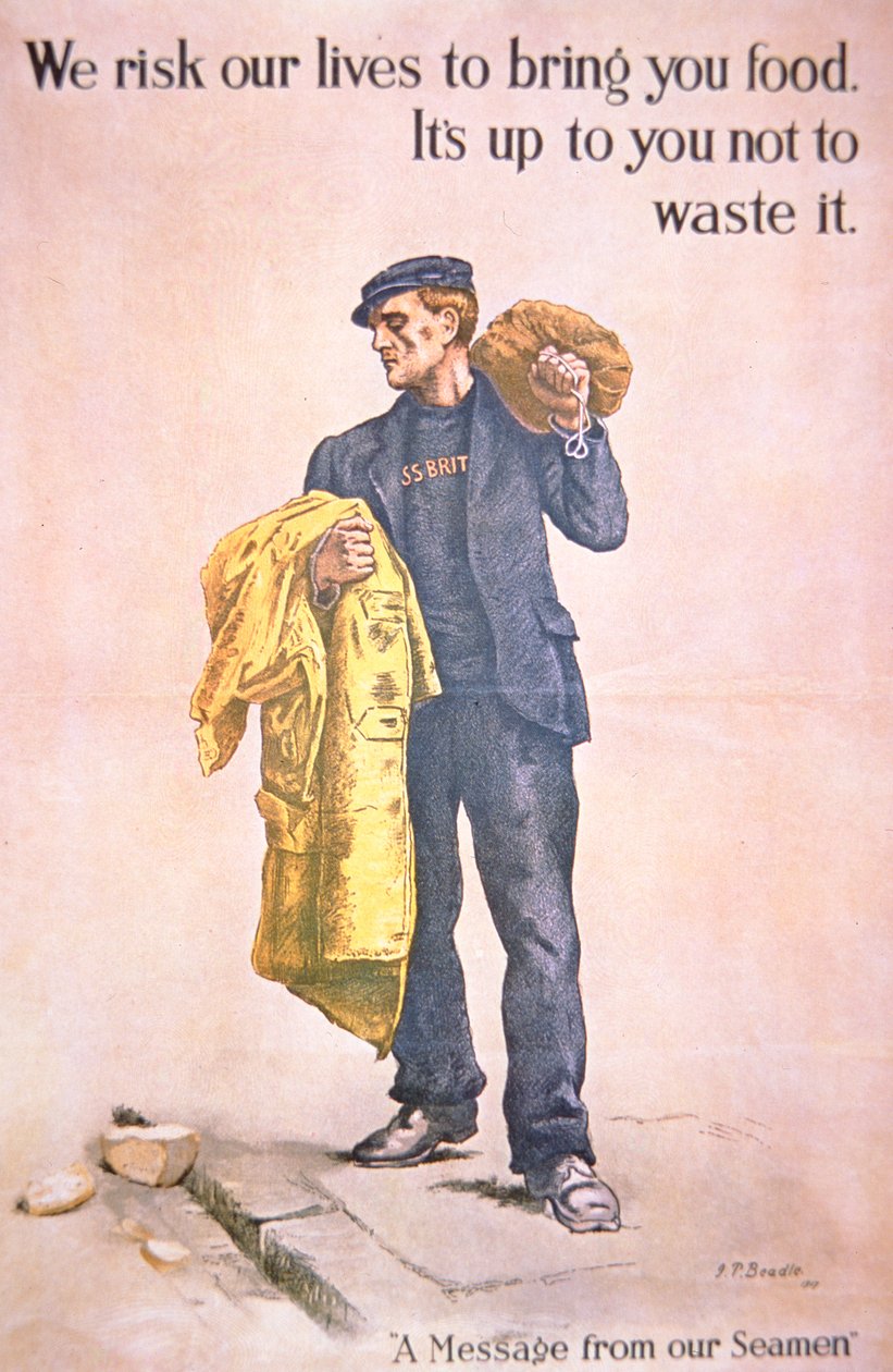 Brit első világháborús poszter kereskedő tengerészt ábrázoló alkotó: James Prinsep (after) Beadle
