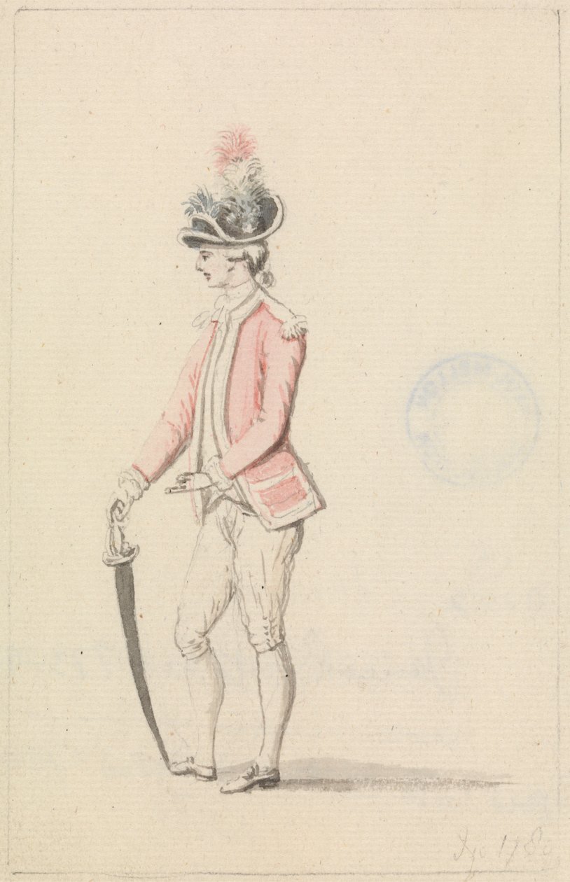 Tiszt kokárdával és karddal alkotó: James Roberts