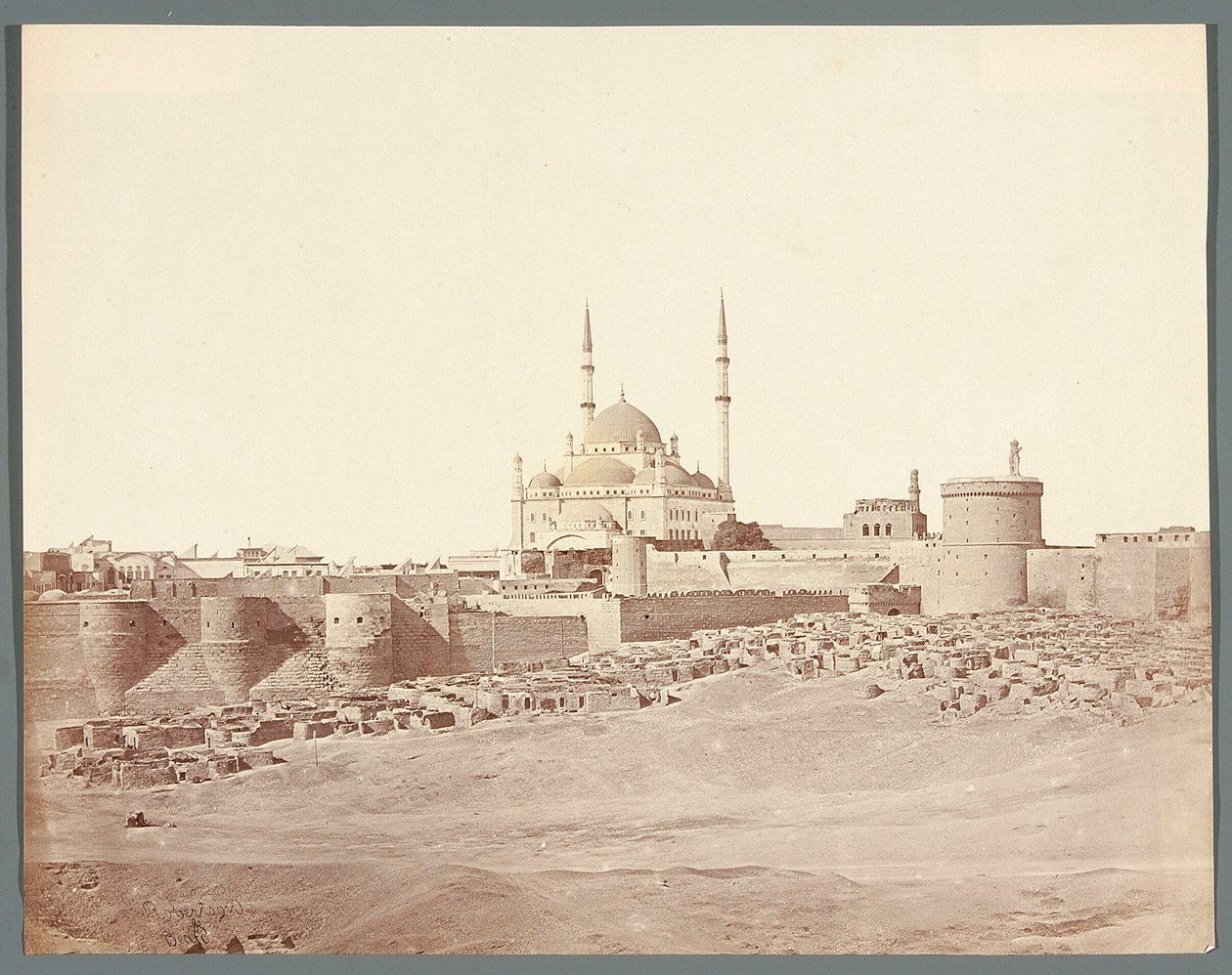 Egyiptom. Kairó. A fellegvár általános látképe Mohamed Ali alabástrom mecsetével (1830-1848) alkotó: James Robertson