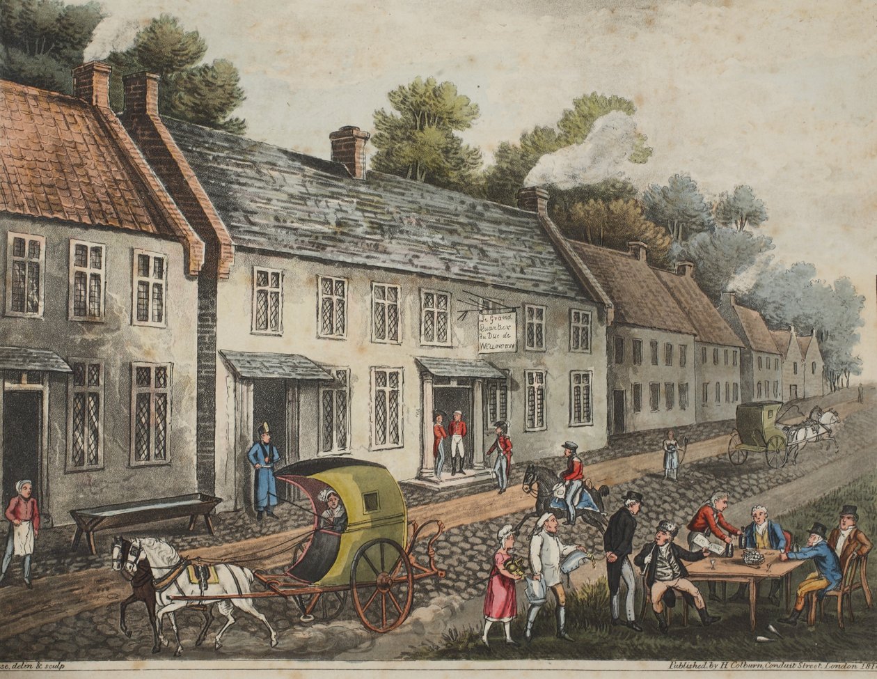 Wellington hercegének főhadiszállása Waterloo falujában alkotó: James Rouse