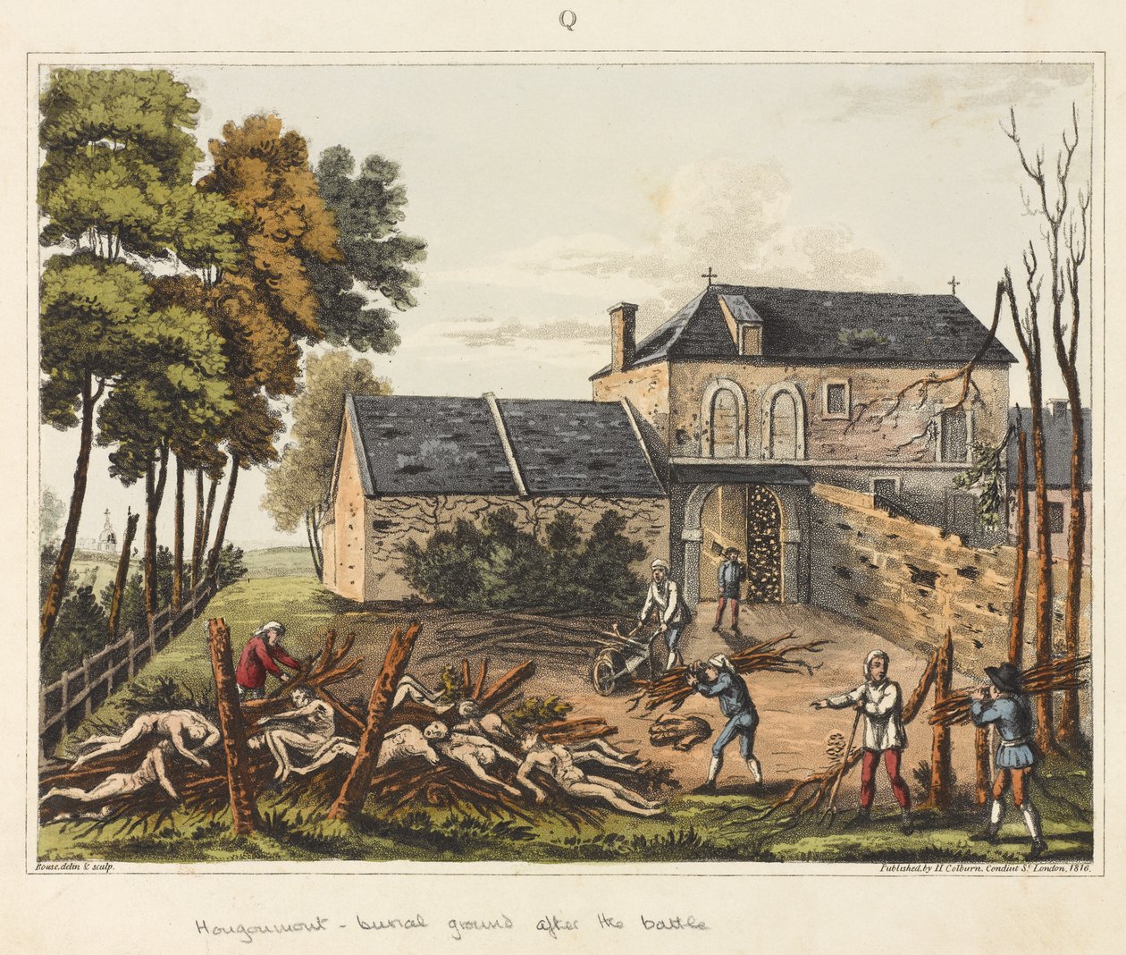 Hougoumont - temetkezési hely a csata után, a 