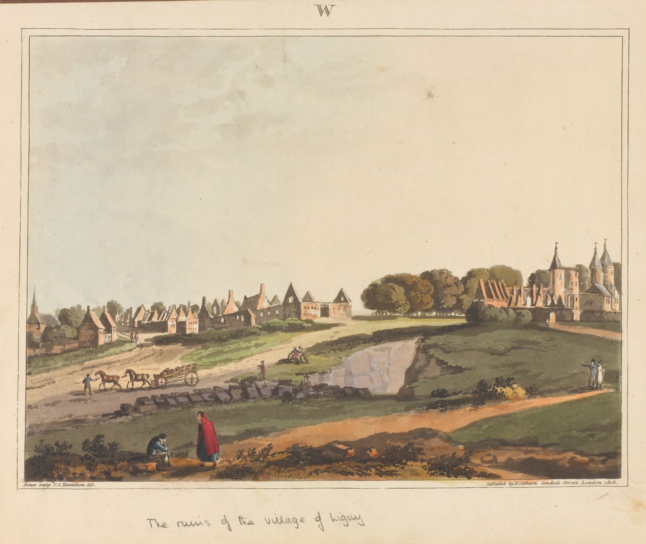 ?Ligny község romjai?, 1815 alkotó: James Rouse