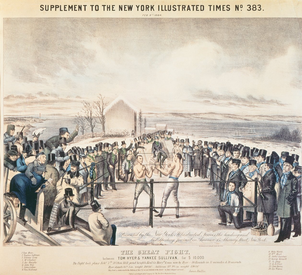 A nagy harc Tom Hyer és Yankee Sullivan között, 1849 alkotó: James S. Baillie