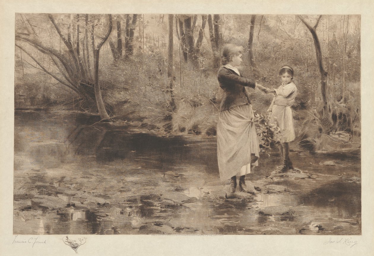 Untitled (Crossing A Brook In The Woods) alkotó: James S. King