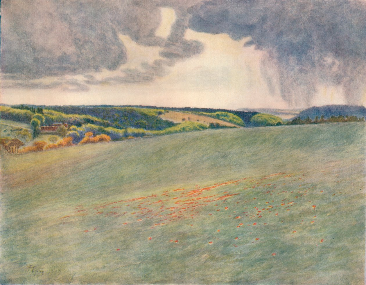 "Box Hill és Ranmore a Tot Hillből", 1913, 1914 alkotó: James S Ogilvy