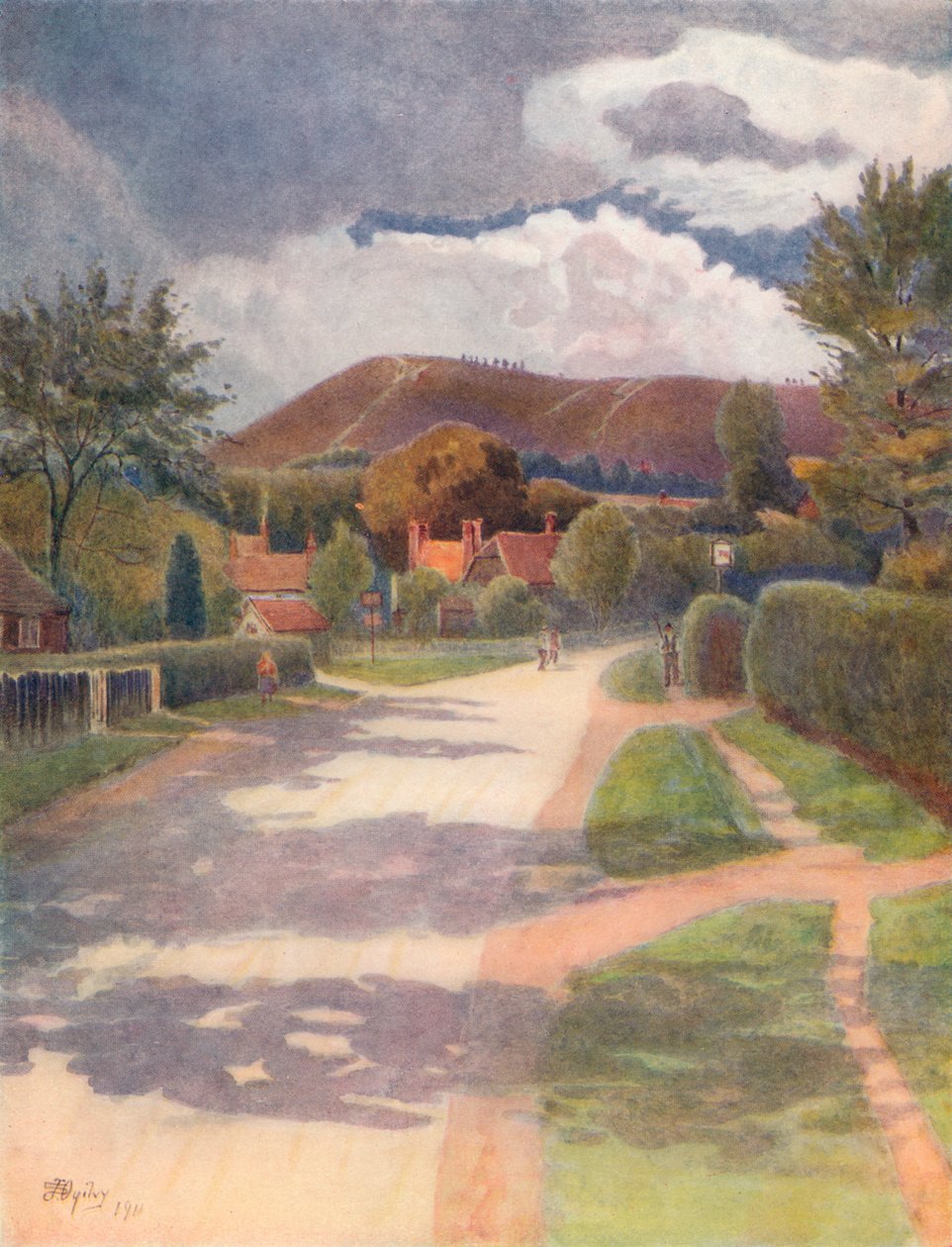 „Ewehurst Village”, 1911, 1914 alkotó: James S Ogilvy