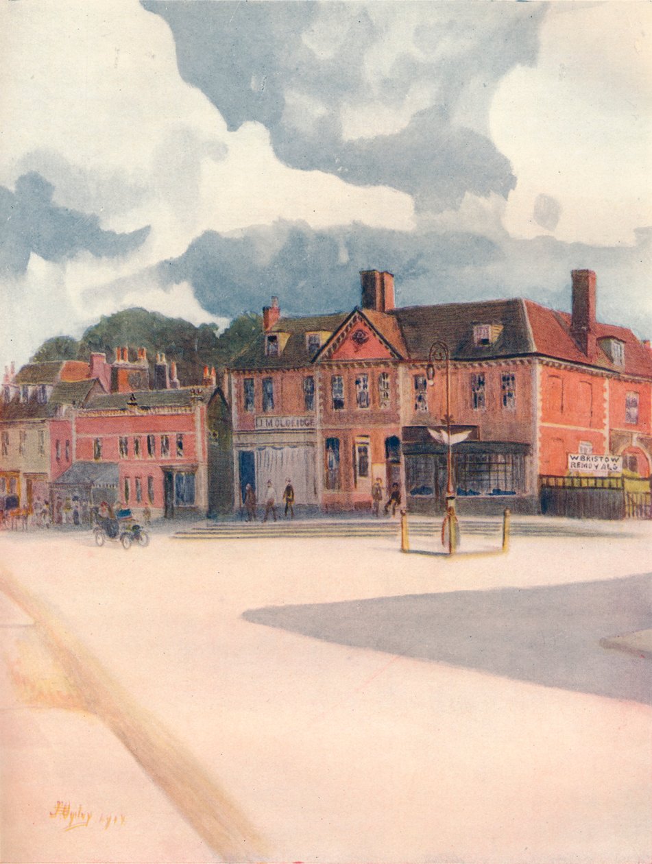 „New Inn and High Street, Epsom, 1911, 1914 alkotó: James S Ogilvy