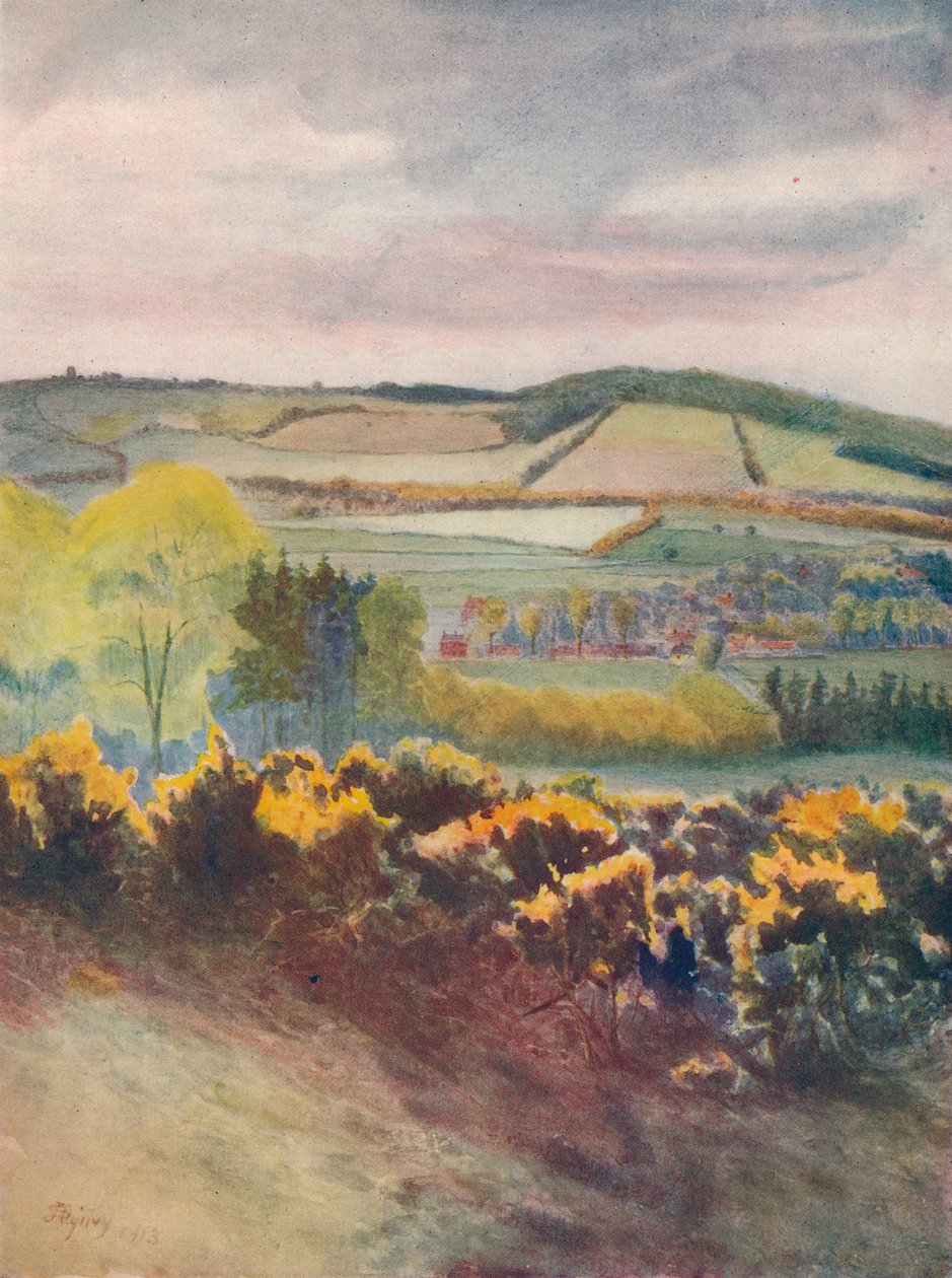 "Kilátás Caterham felé, Tilburstow Hillről", 1913, 1914 alkotó: James S Ogilvy