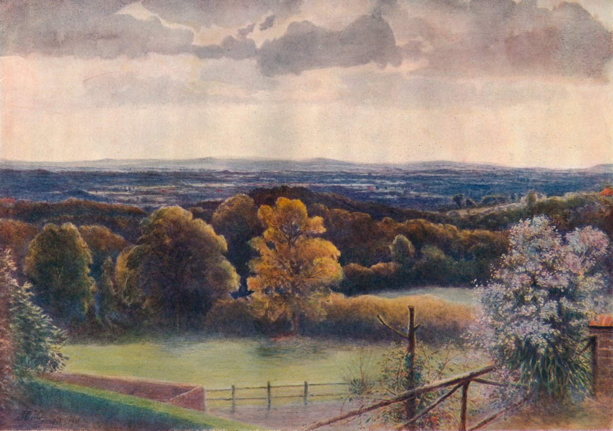 „Kilátás a Coneyhurst Hillről, Ewehurst”, 1911, 1914 alkotó: James S Ogilvy