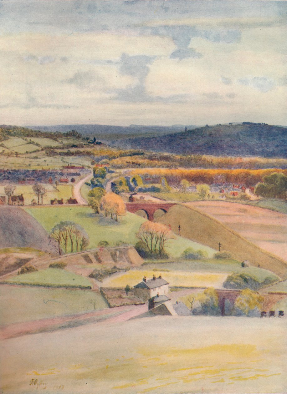"Kilátás Mersthamre és Redhillre, Aldersteadből", 1913, 1914 alkotó: James S Ogilvy