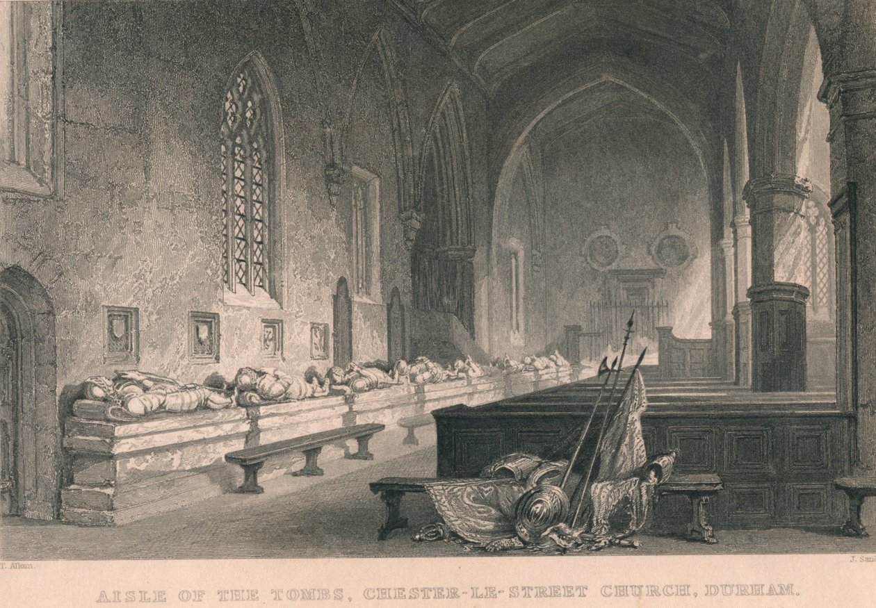 Aisle of the Tombs, Chester-Le-Street Church, Durham, 1834 alkotó: James Sands
