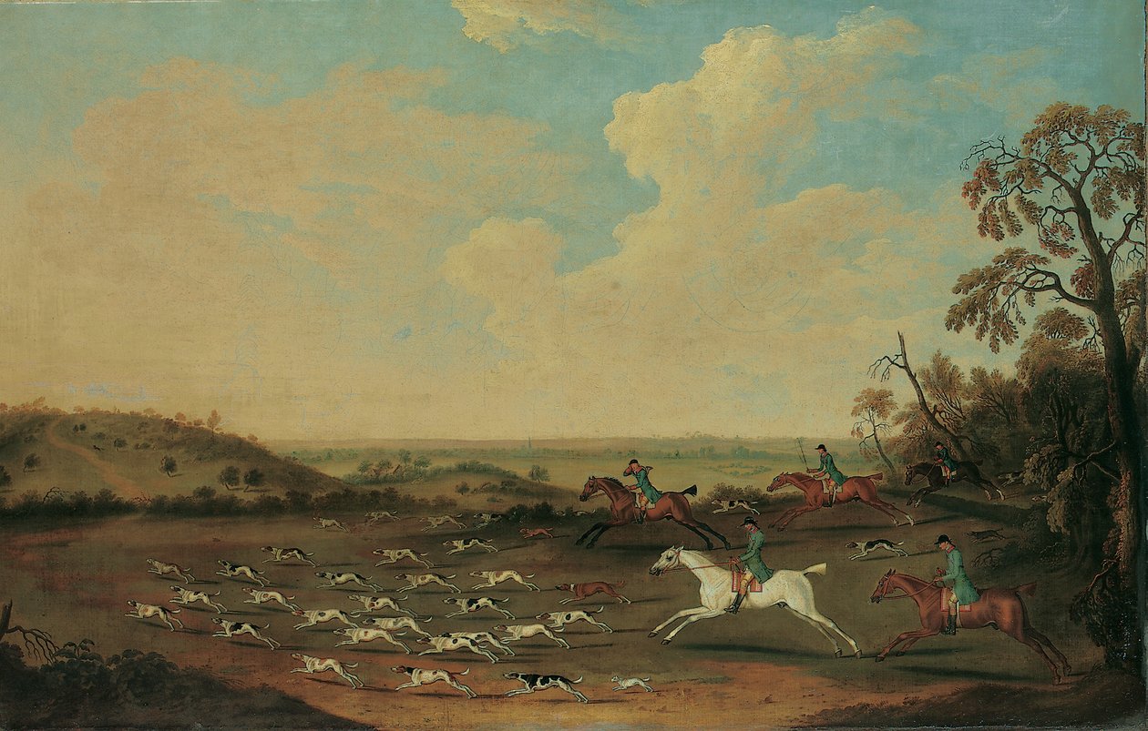 Vadászat teljes sírással Quorley-ban, Hampshire-ben, 1770 körül alkotó: James Seymour