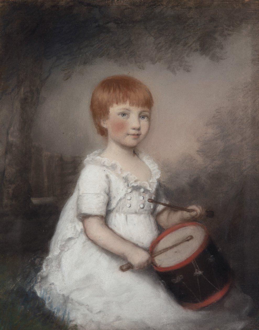 Miss Collard gyermekként (pasztell szürke papíron) alkotó: James Sharples