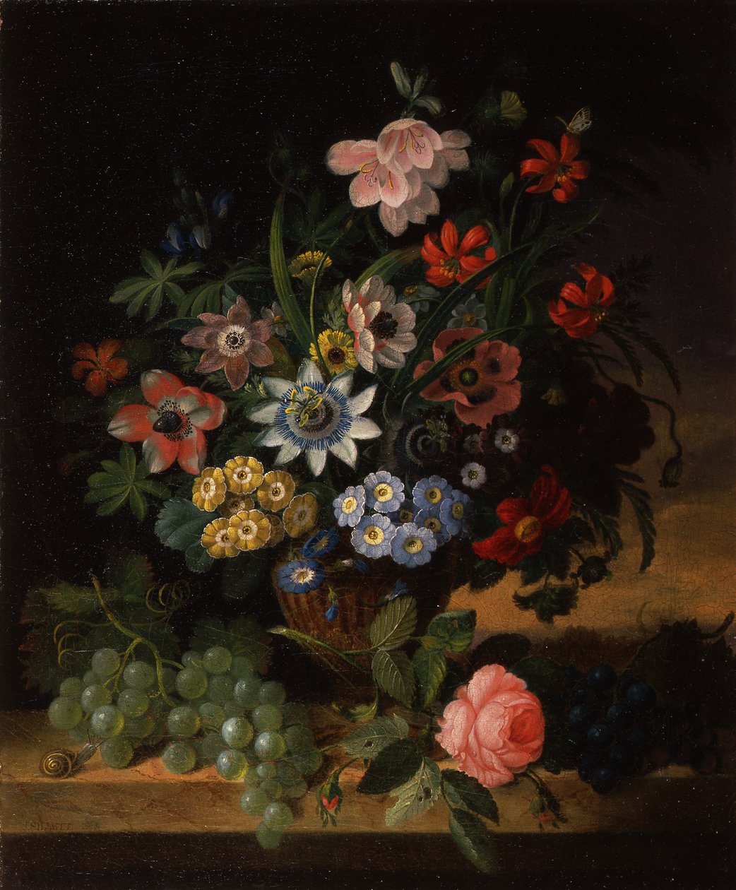 Virágok és gyümölcsök, 1827 alkotó: James Sillett