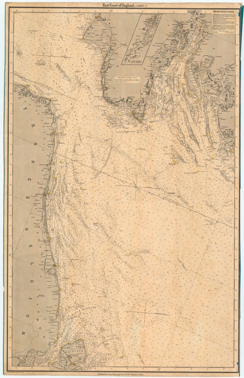 Anglia keleti partvidéke. Sheet 1, late 19th century (print) alkotó: James & Son Imray
