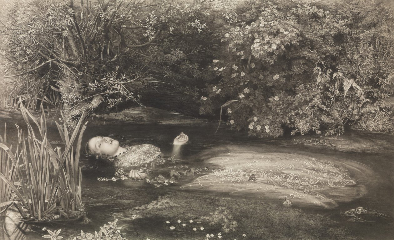 Ophelia Shakespeare, Hamlet, 4. felvonás, 7. jelenet, 1866. március 1. alkotó: James Stephenson