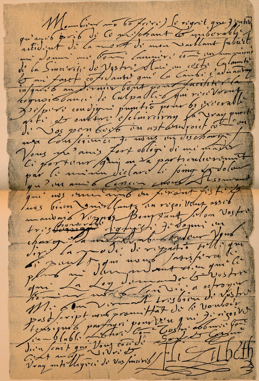 Erzsébet királynő levele 1533-1603 VI. Jakab királynak 1566-1625, 1898 alkotó: James Stillie