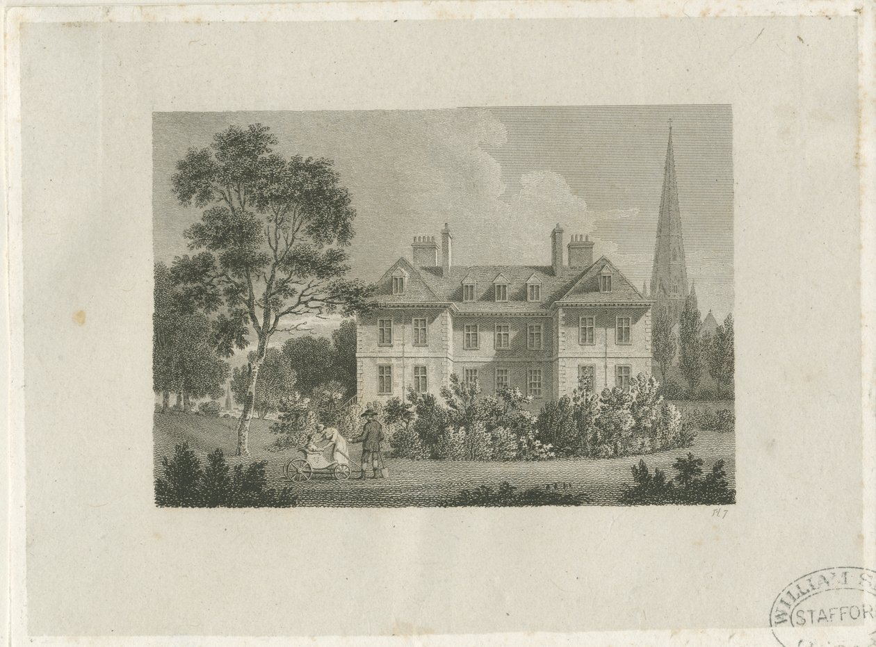 Lichfield – Püspöki palota a közelben: metszet, nd [c 1816] (nyomtatás) alkotó: James Storer