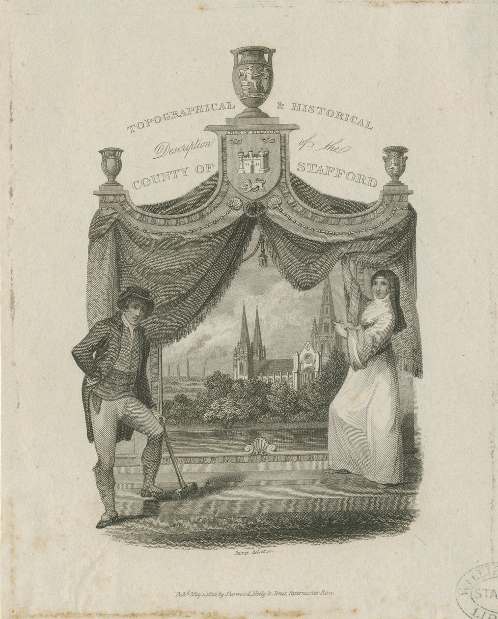 Lichfield katedrális – Délnyugati nézet: metszet, és [c 1820] alkotó: James Storer