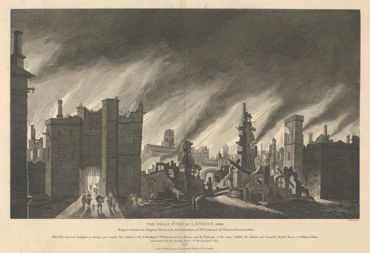 A londoni nagy tűzvész, 1666 alkotó: James Stow