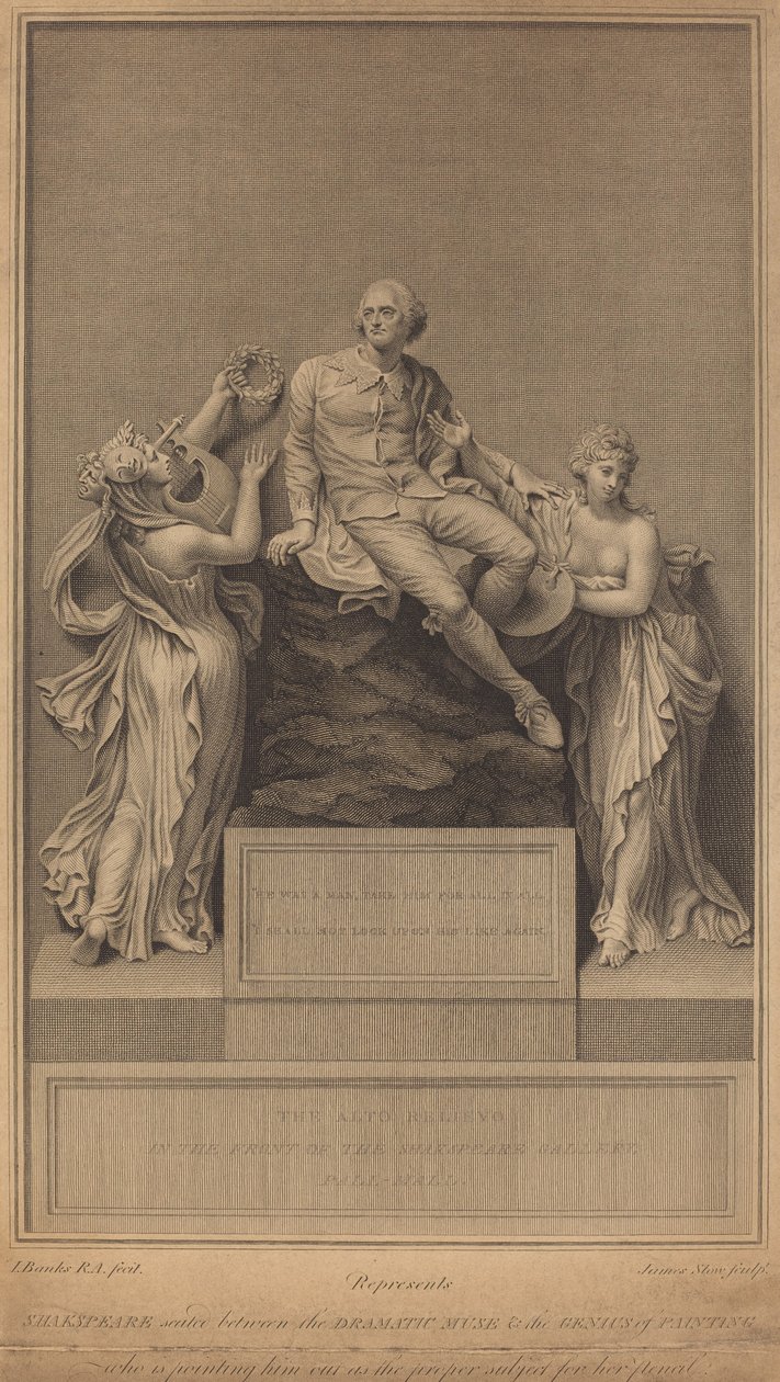 William Shakespeare emlékműve alkotó: James Stow after Thomas Banks