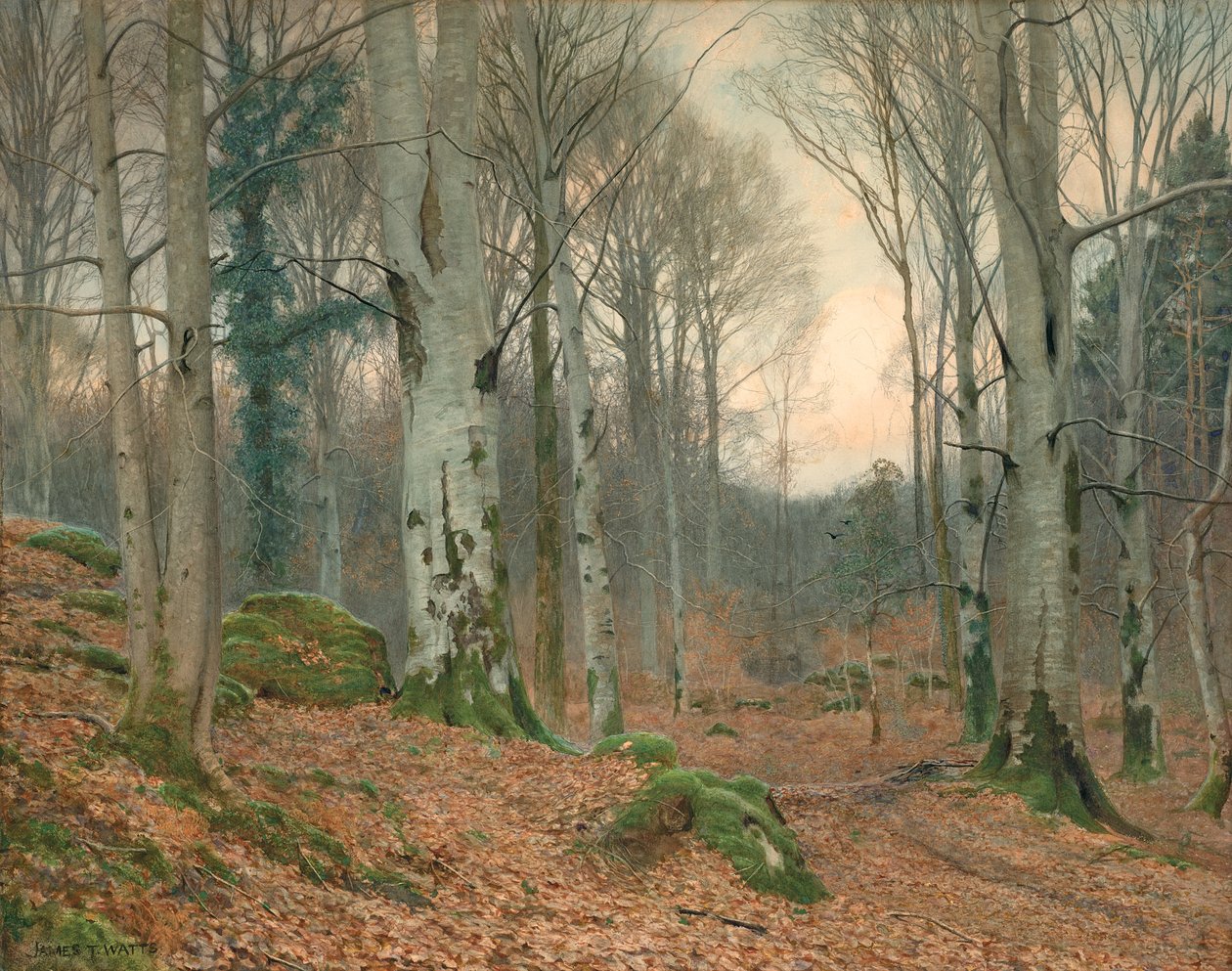 Walesi erdő télen (wc papíron) alkotó: James Thomas Watts
