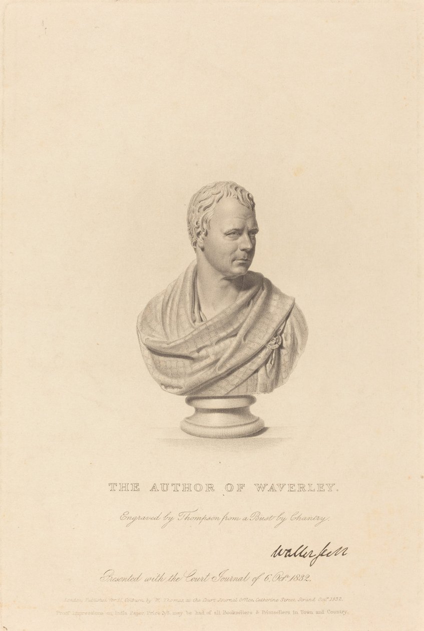 Sir Walter Scott mellszobra alkotó: James Thomson after Sir Francis Legatt Chantrey